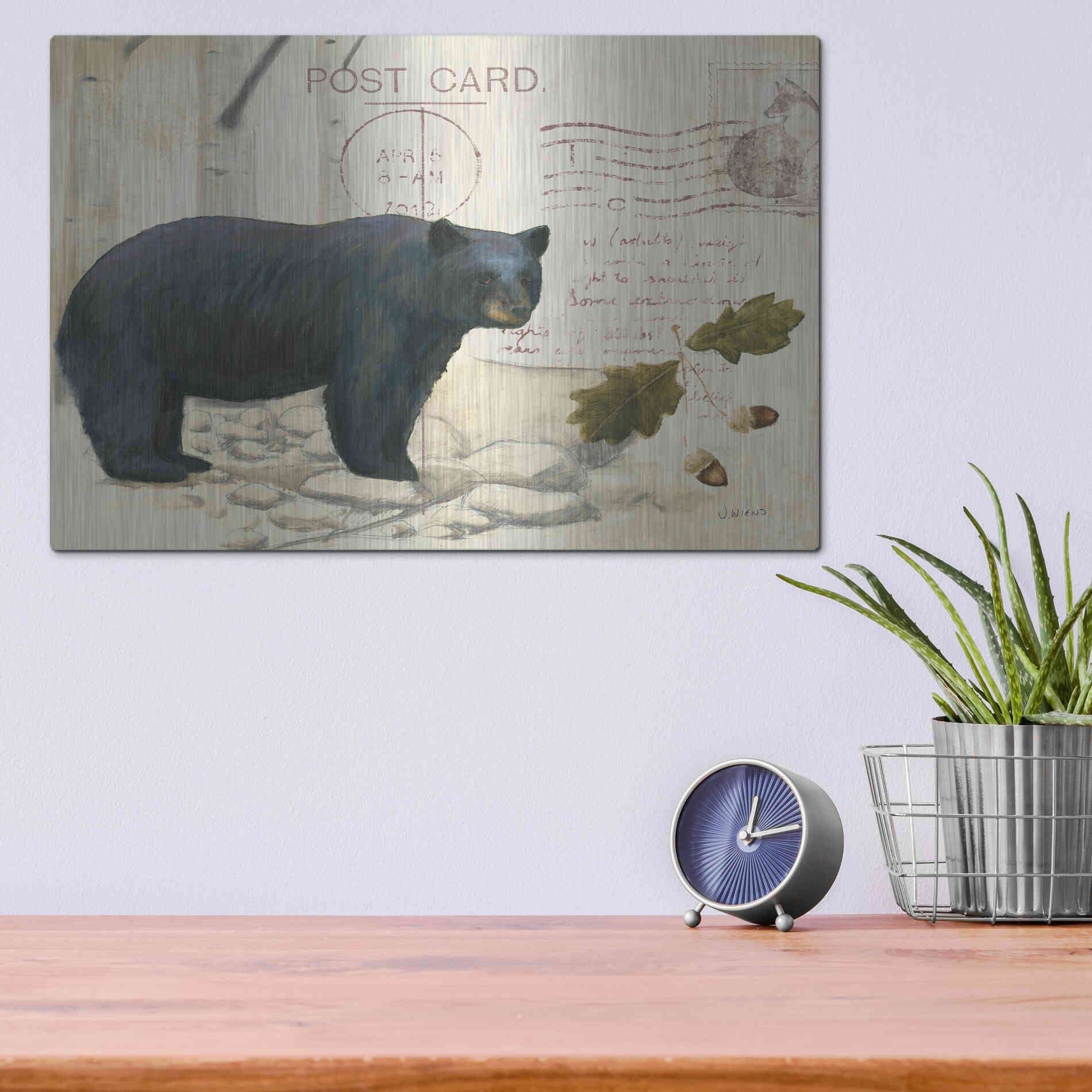 Luxe Metal Art 'Northern Wild Bear' by James Wiens, Metal Wall Art,16x12