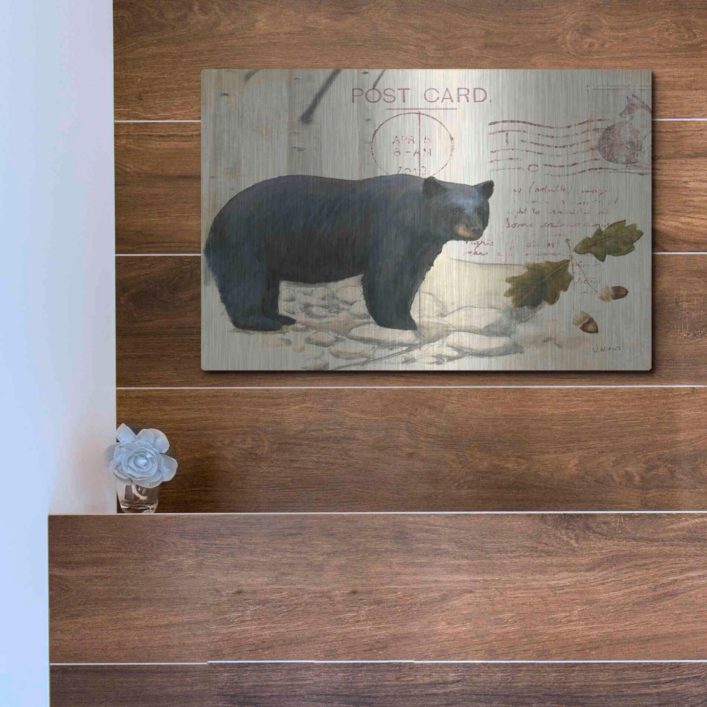 Luxe Metal Art 'Northern Wild Bear' by James Wiens, Metal Wall Art,16x12