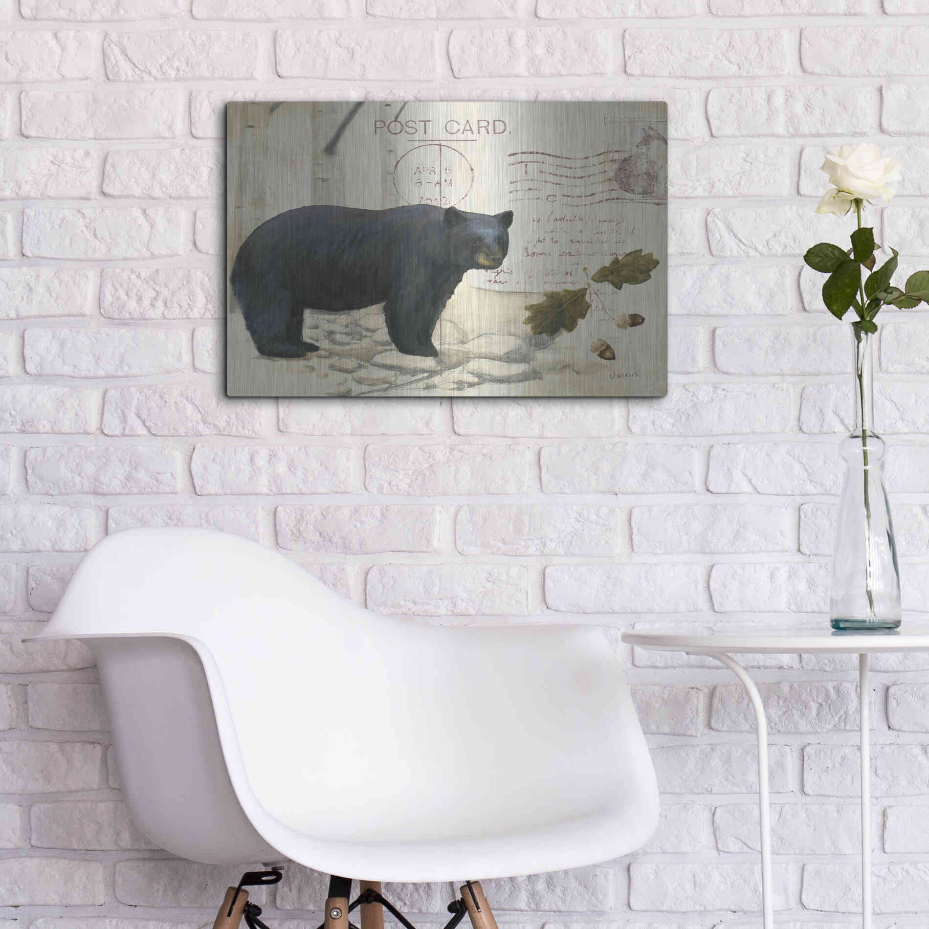 Luxe Metal Art 'Northern Wild Bear' by James Wiens, Metal Wall Art,24x16