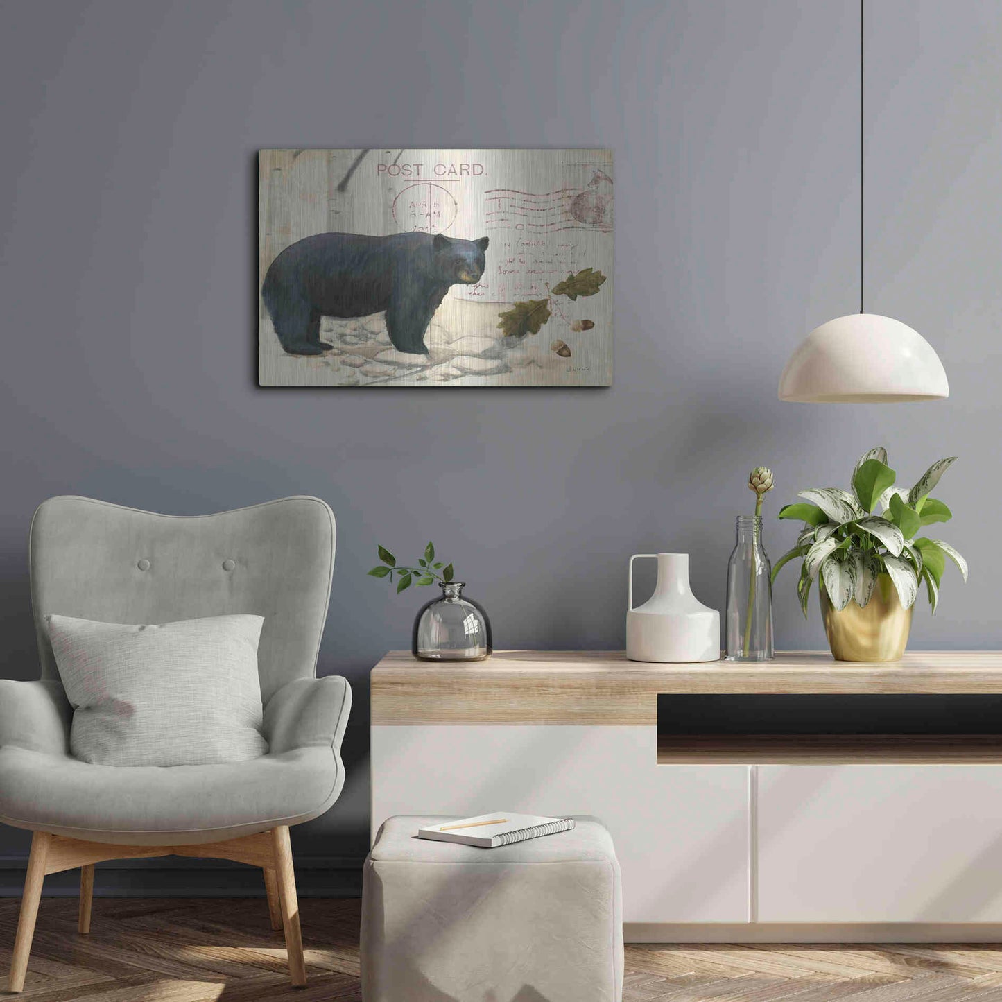 Luxe Metal Art 'Northern Wild Bear' by James Wiens, Metal Wall Art,24x16