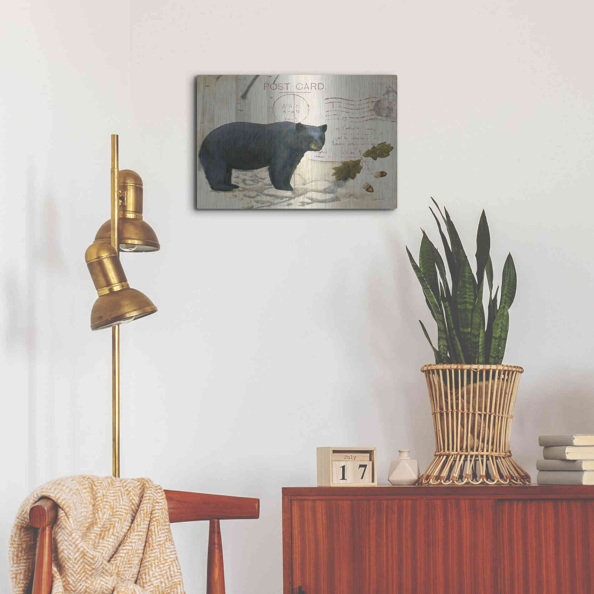 Luxe Metal Art 'Northern Wild Bear' by James Wiens, Metal Wall Art,24x16