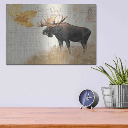 Luxe Metal Art 'Northern Wild Moose' by James Wiens, Metal Wall Art,16x12