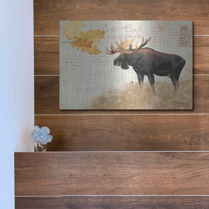 Luxe Metal Art 'Northern Wild Moose' by James Wiens, Metal Wall Art,16x12