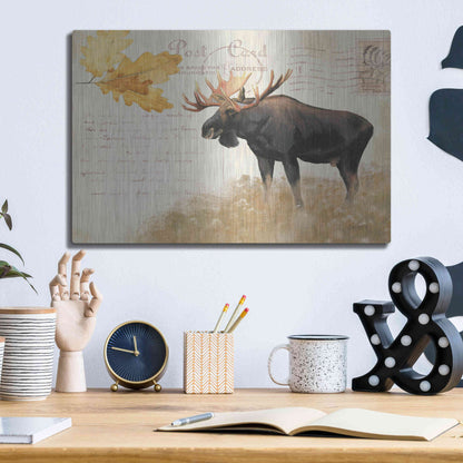 Luxe Metal Art 'Northern Wild Moose' by James Wiens, Metal Wall Art,16x12