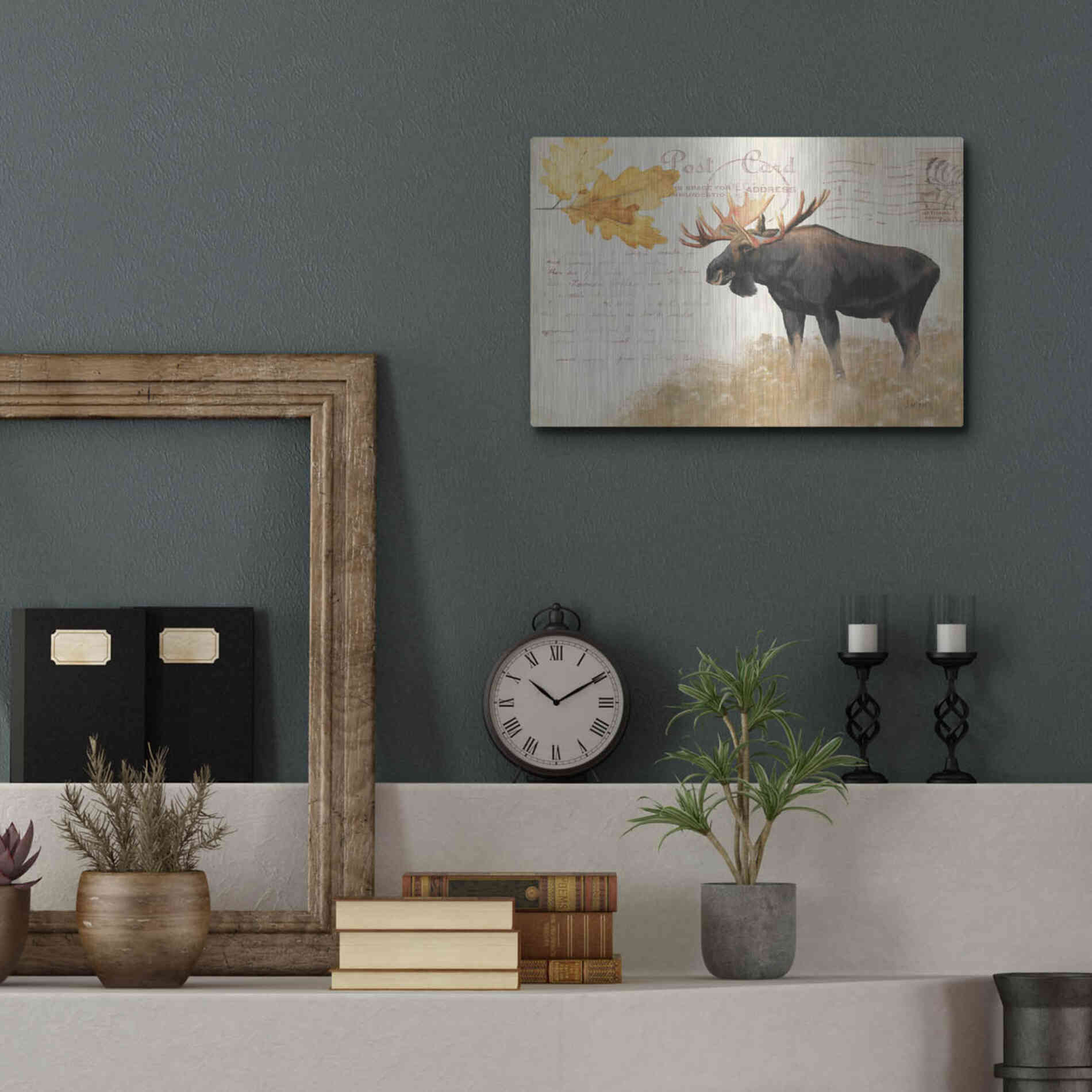 Luxe Metal Art 'Northern Wild Moose' by James Wiens, Metal Wall Art,16x12