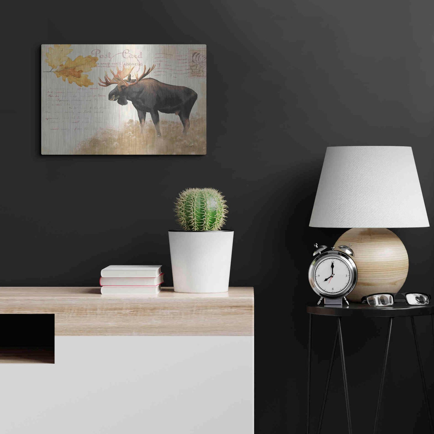 Luxe Metal Art 'Northern Wild Moose' by James Wiens, Metal Wall Art,24x16