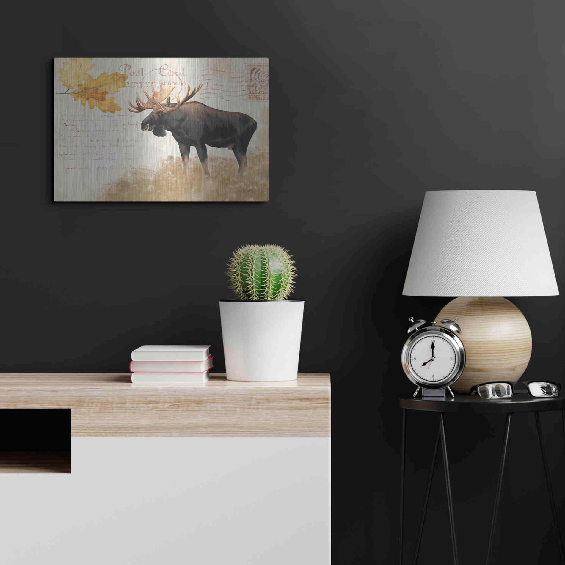Luxe Metal Art 'Northern Wild Moose' by James Wiens, Metal Wall Art,24x16