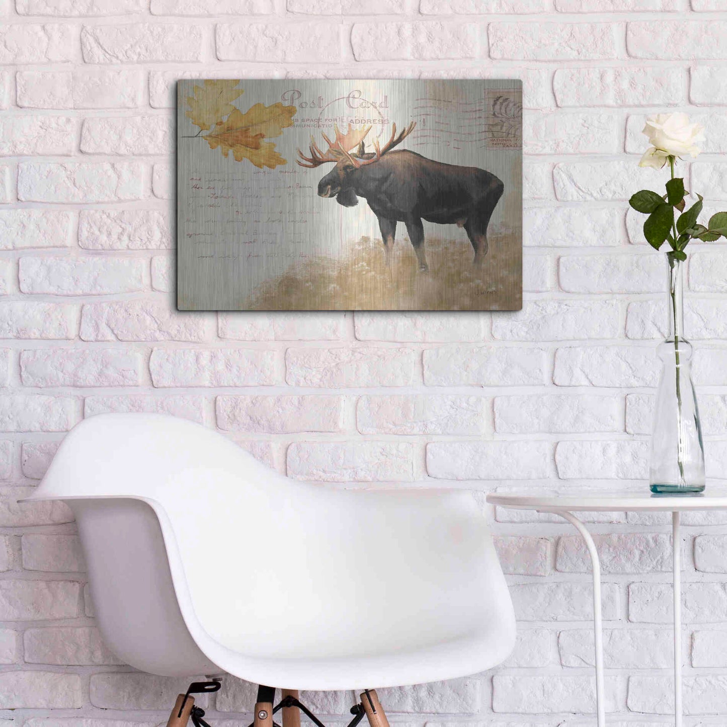 Luxe Metal Art 'Northern Wild Moose' by James Wiens, Metal Wall Art,24x16