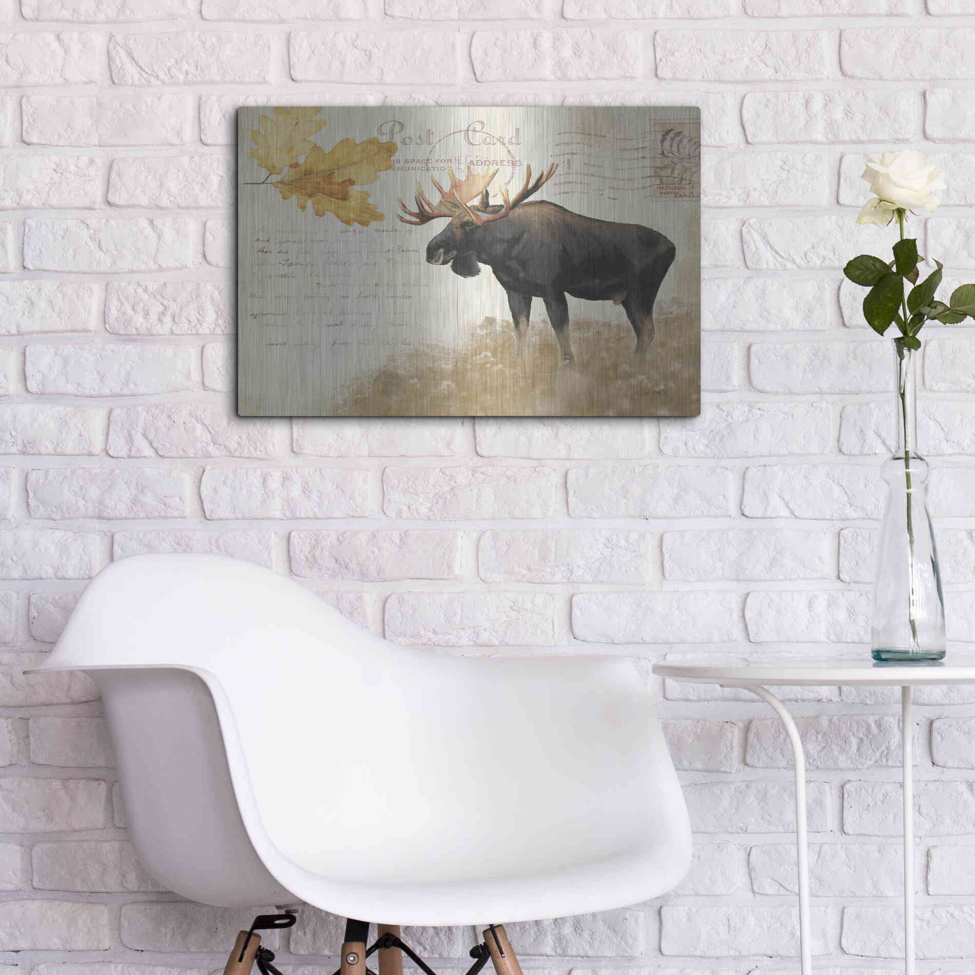 Luxe Metal Art 'Northern Wild Moose' by James Wiens, Metal Wall Art,24x16
