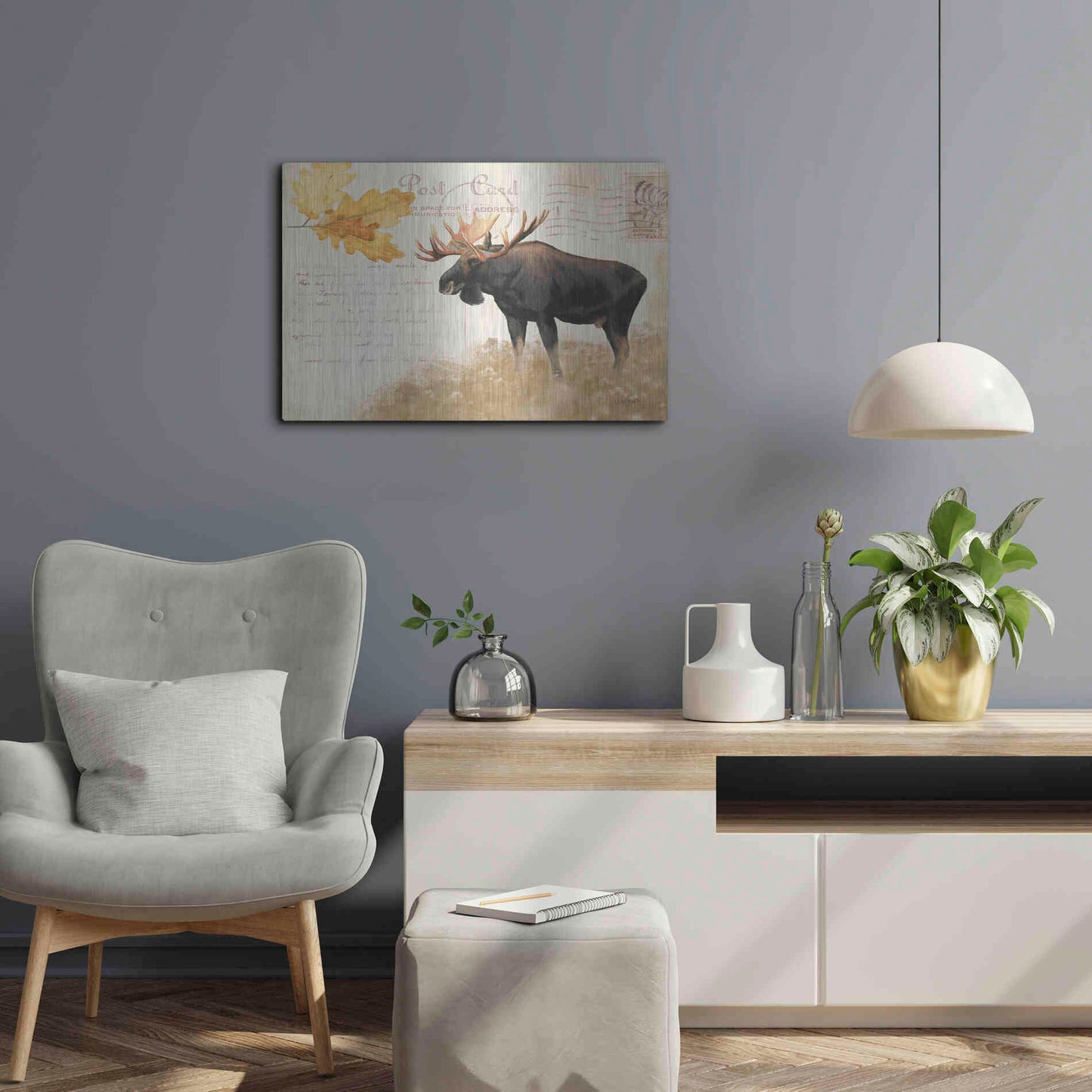 Luxe Metal Art 'Northern Wild Moose' by James Wiens, Metal Wall Art,24x16