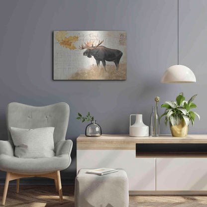 Luxe Metal Art 'Northern Wild Moose' by James Wiens, Metal Wall Art,24x16