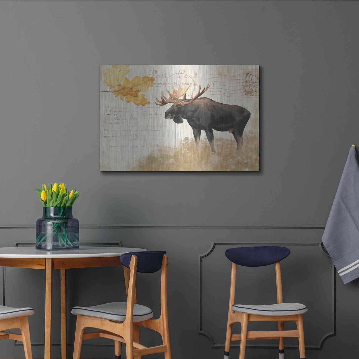 Luxe Metal Art 'Northern Wild Moose' by James Wiens, Metal Wall Art,36x24