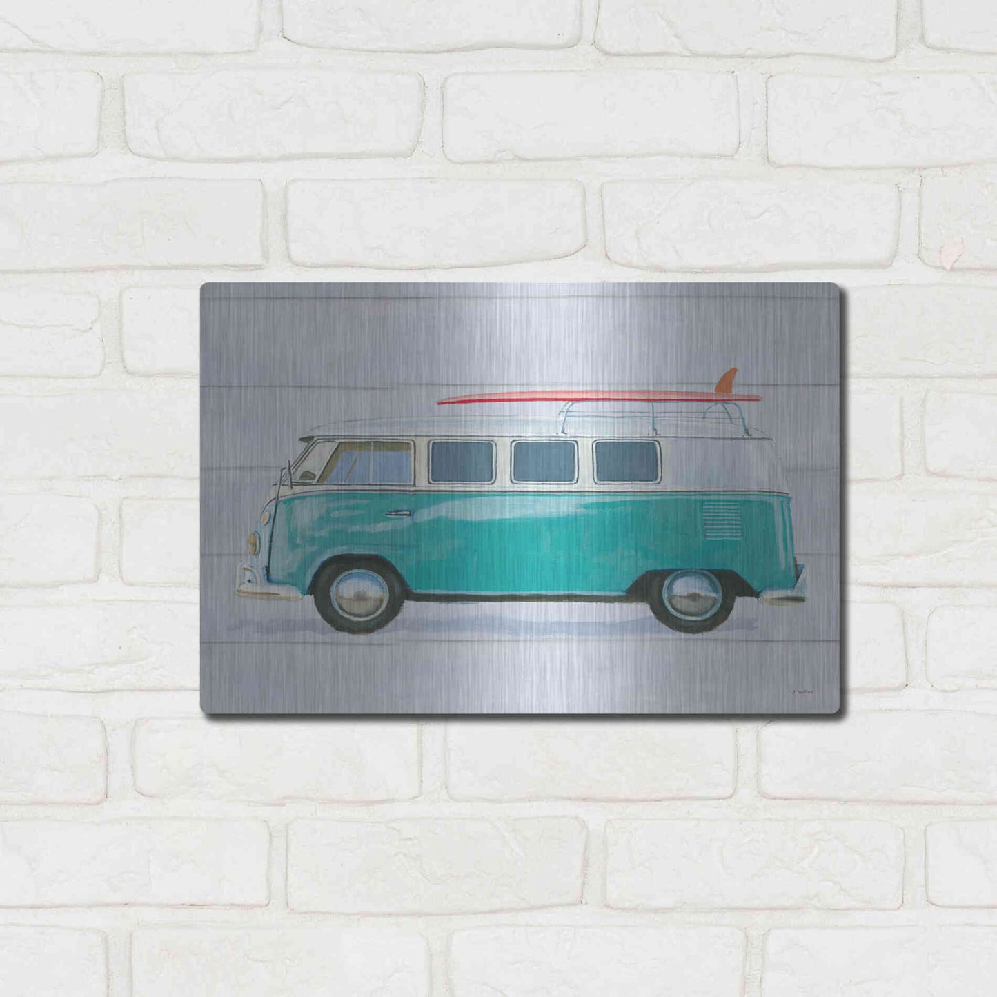 Luxe Metal Art 'Beach Ride X' by James Wiens, Metal Wall Art,16x12