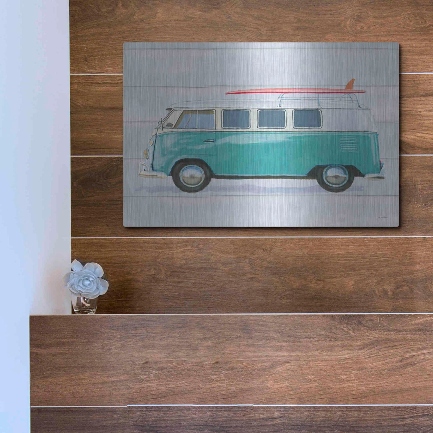 Luxe Metal Art 'Beach Ride X' by James Wiens, Metal Wall Art,16x12