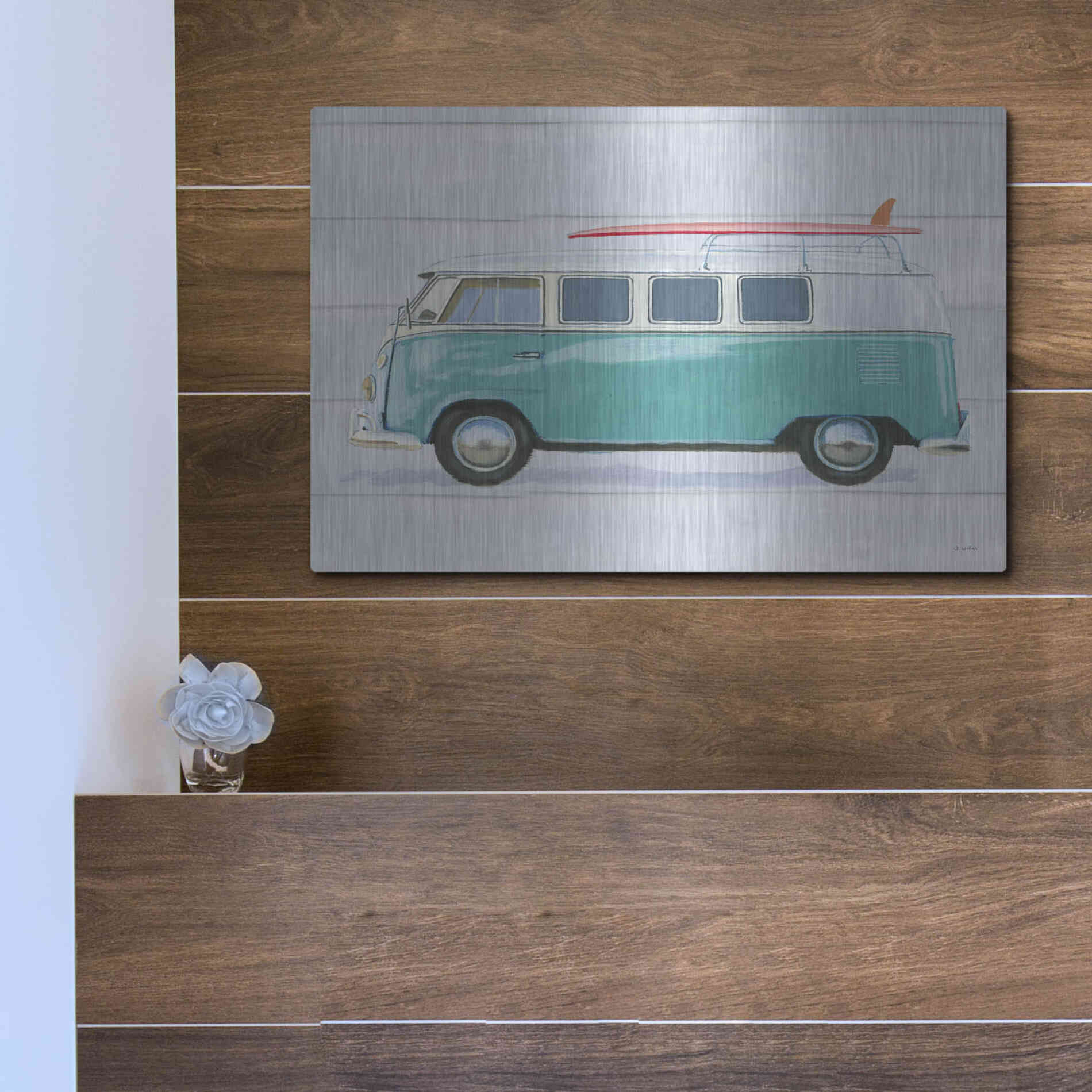 Luxe Metal Art 'Beach Ride X' by James Wiens, Metal Wall Art,16x12