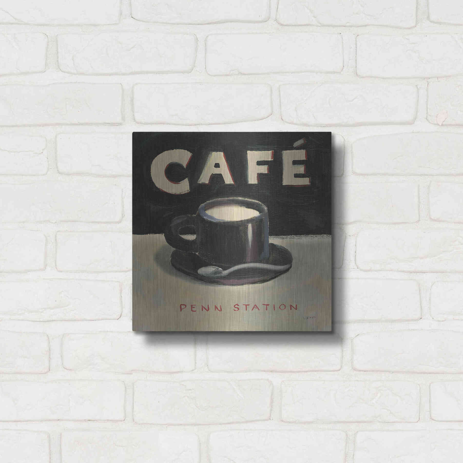 Luxe Metal Art 'Coffee Spot I' by James Wiens, Metal Wall Art,12x12