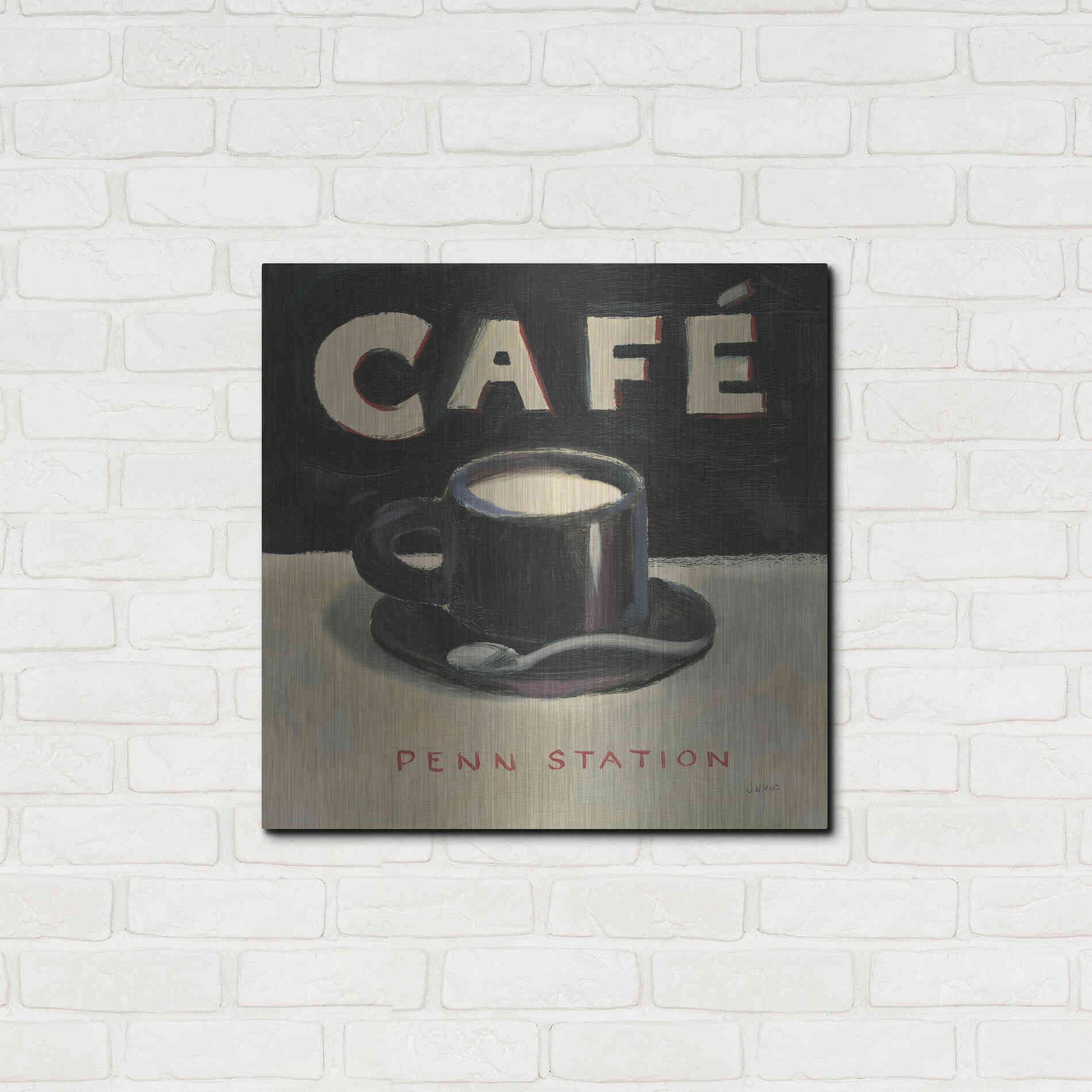 Luxe Metal Art 'Coffee Spot I' by James Wiens, Metal Wall Art,24x24