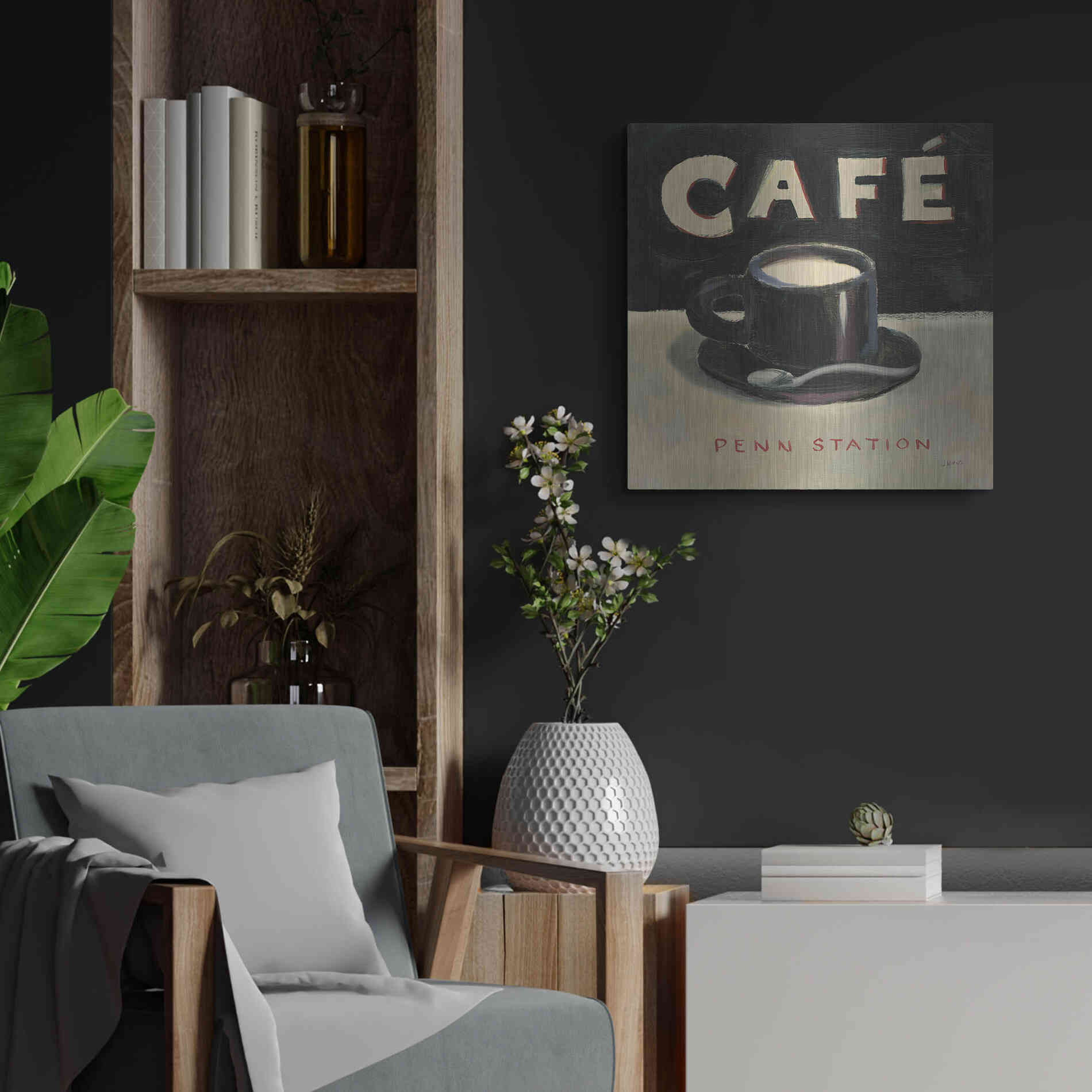 Luxe Metal Art 'Coffee Spot I' by James Wiens, Metal Wall Art,24x24
