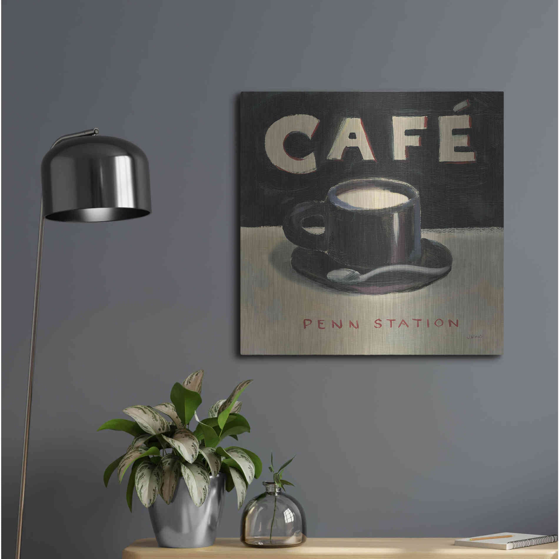 Luxe Metal Art 'Coffee Spot I' by James Wiens, Metal Wall Art,24x24