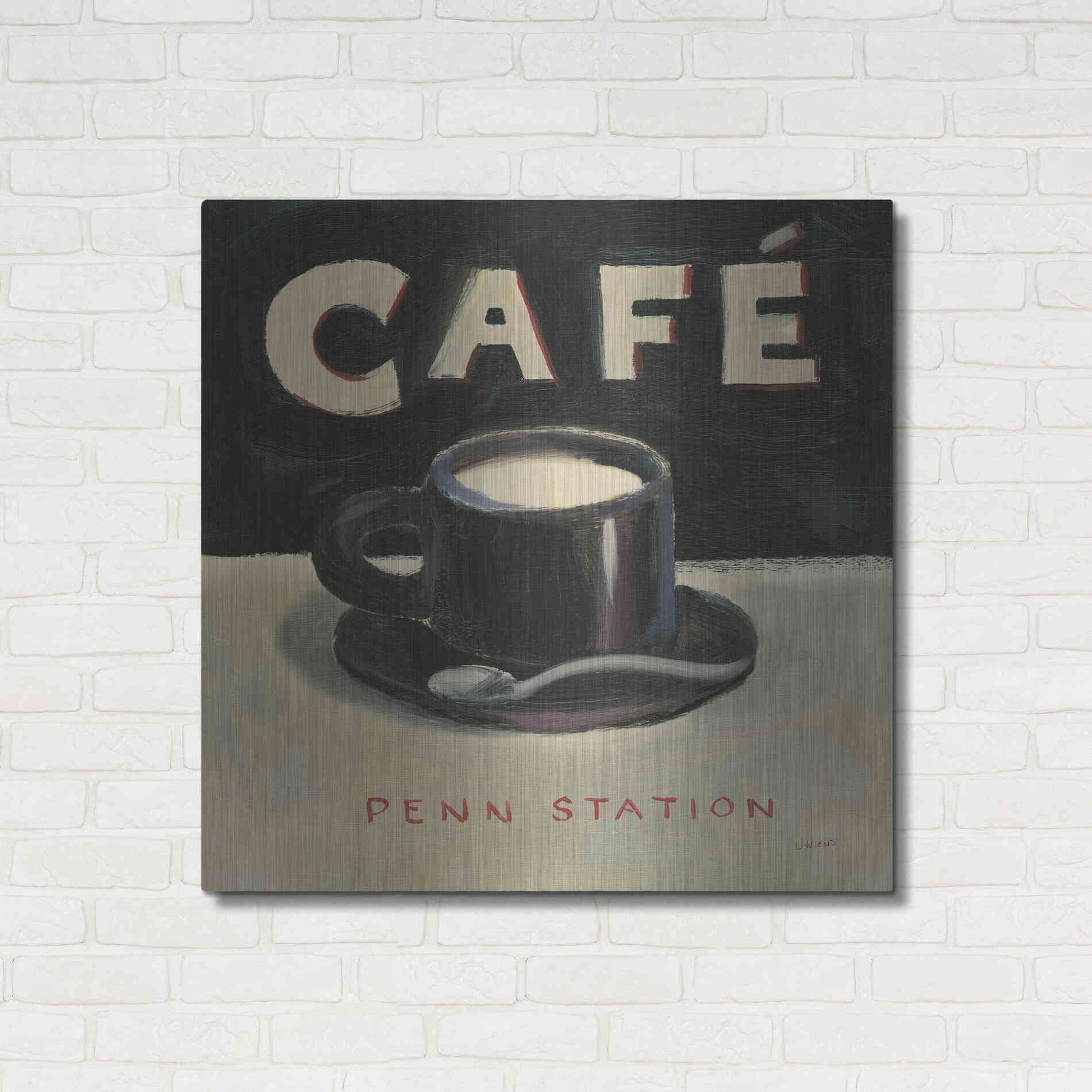 Luxe Metal Art 'Coffee Spot I' by James Wiens, Metal Wall Art,36x36