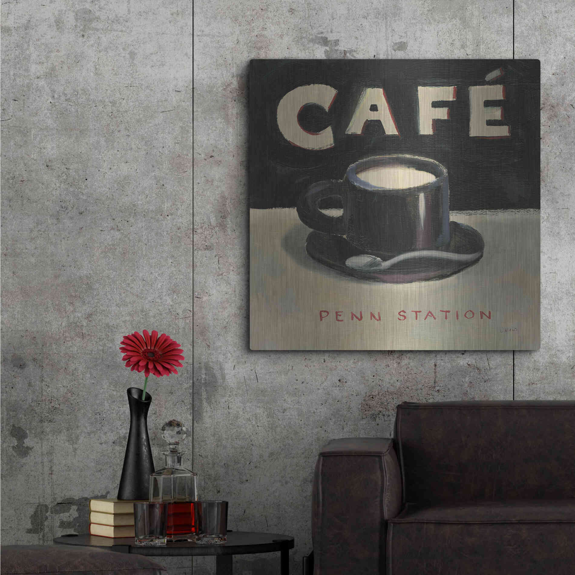 Luxe Metal Art 'Coffee Spot I' by James Wiens, Metal Wall Art,36x36