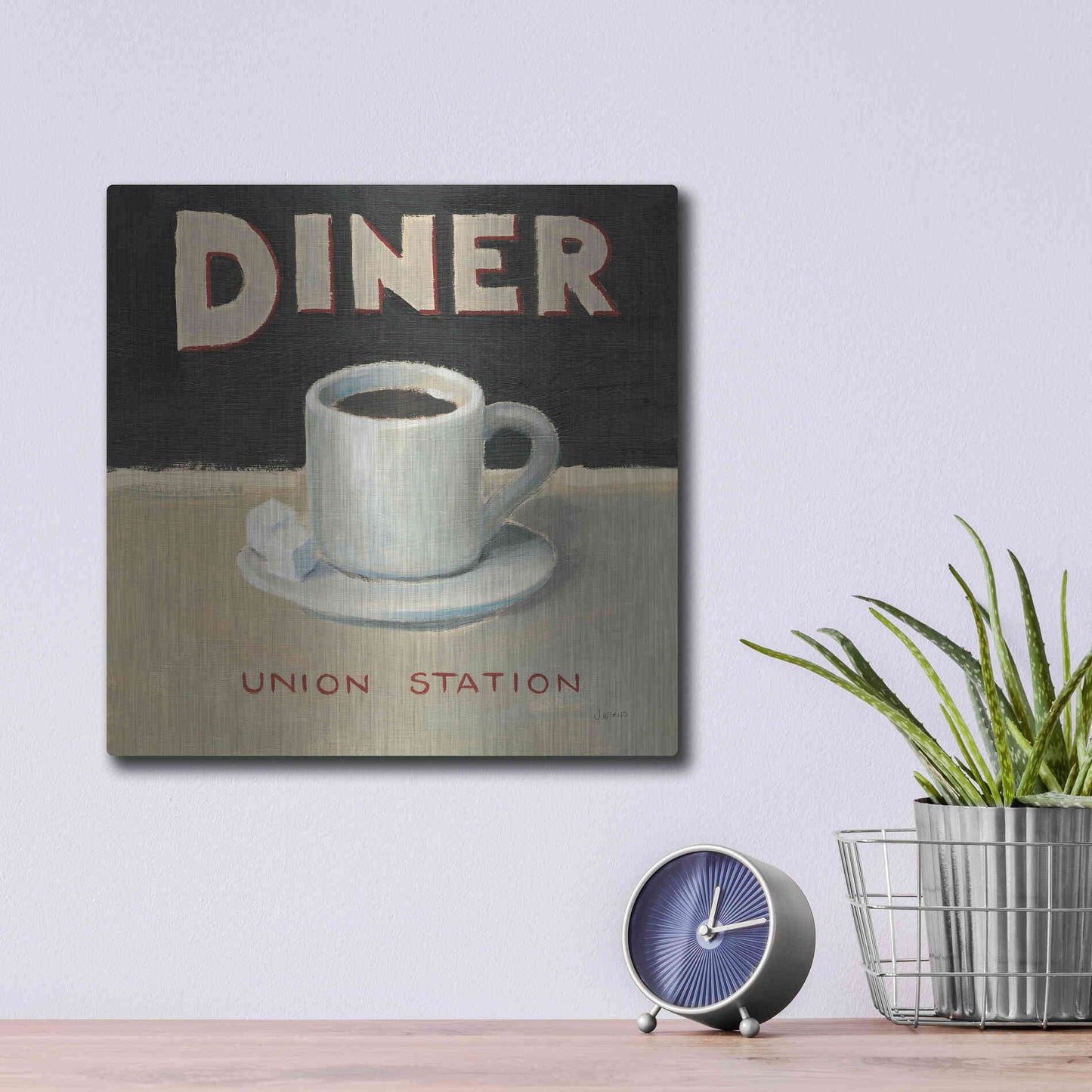 Luxe Metal Art 'Coffee Spot II' by James Wiens, Metal Wall Art,12x12