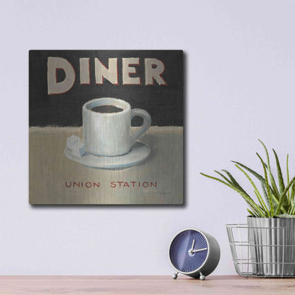 Luxe Metal Art 'Coffee Spot II' by James Wiens, Metal Wall Art,12x12