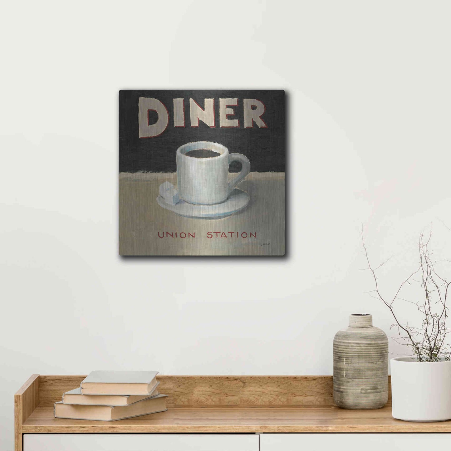 Luxe Metal Art 'Coffee Spot II' by James Wiens, Metal Wall Art,12x12
