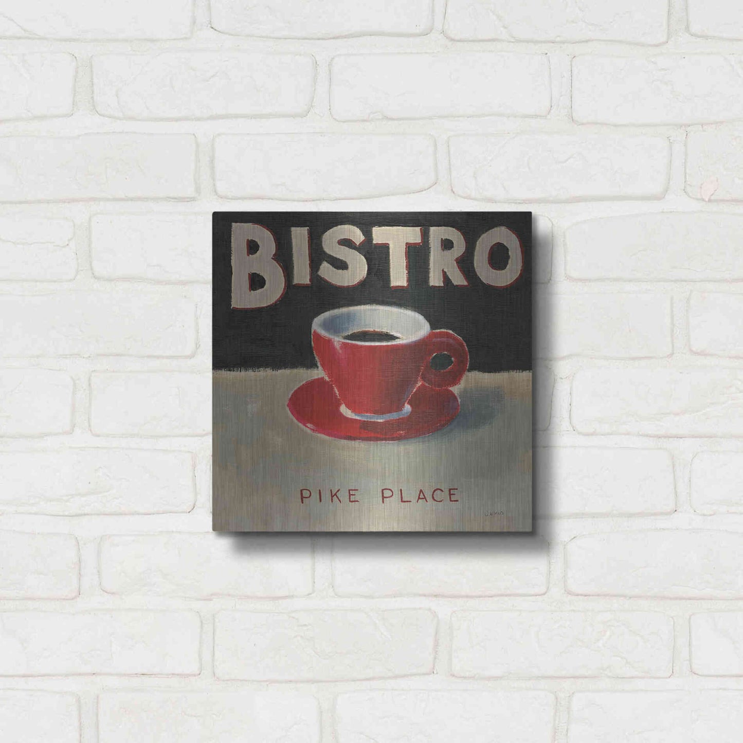 Luxe Metal Art 'Coffee Spot IV' by James Wiens, Metal Wall Art,12x12
