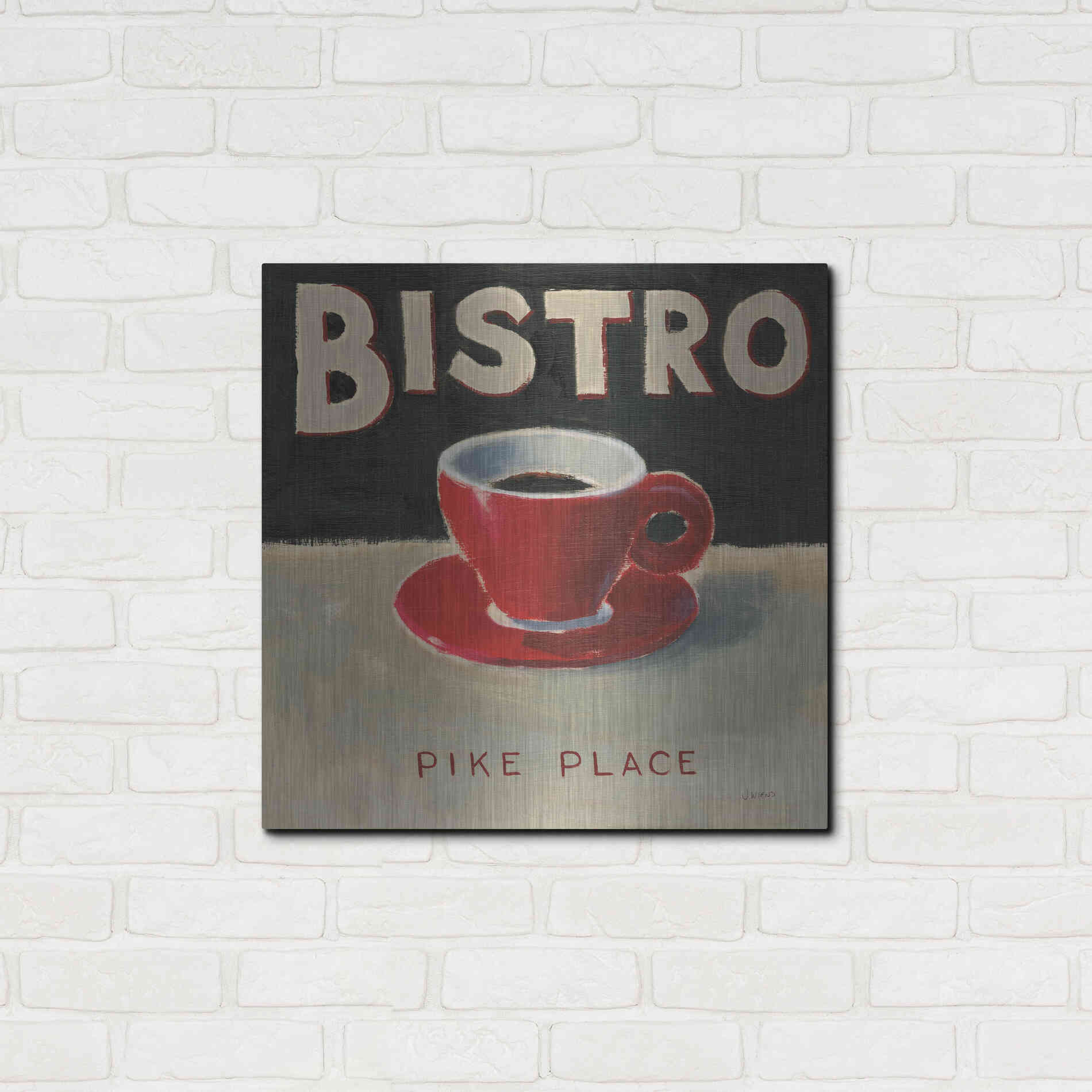 Luxe Metal Art 'Coffee Spot IV' by James Wiens, Metal Wall Art,24x24