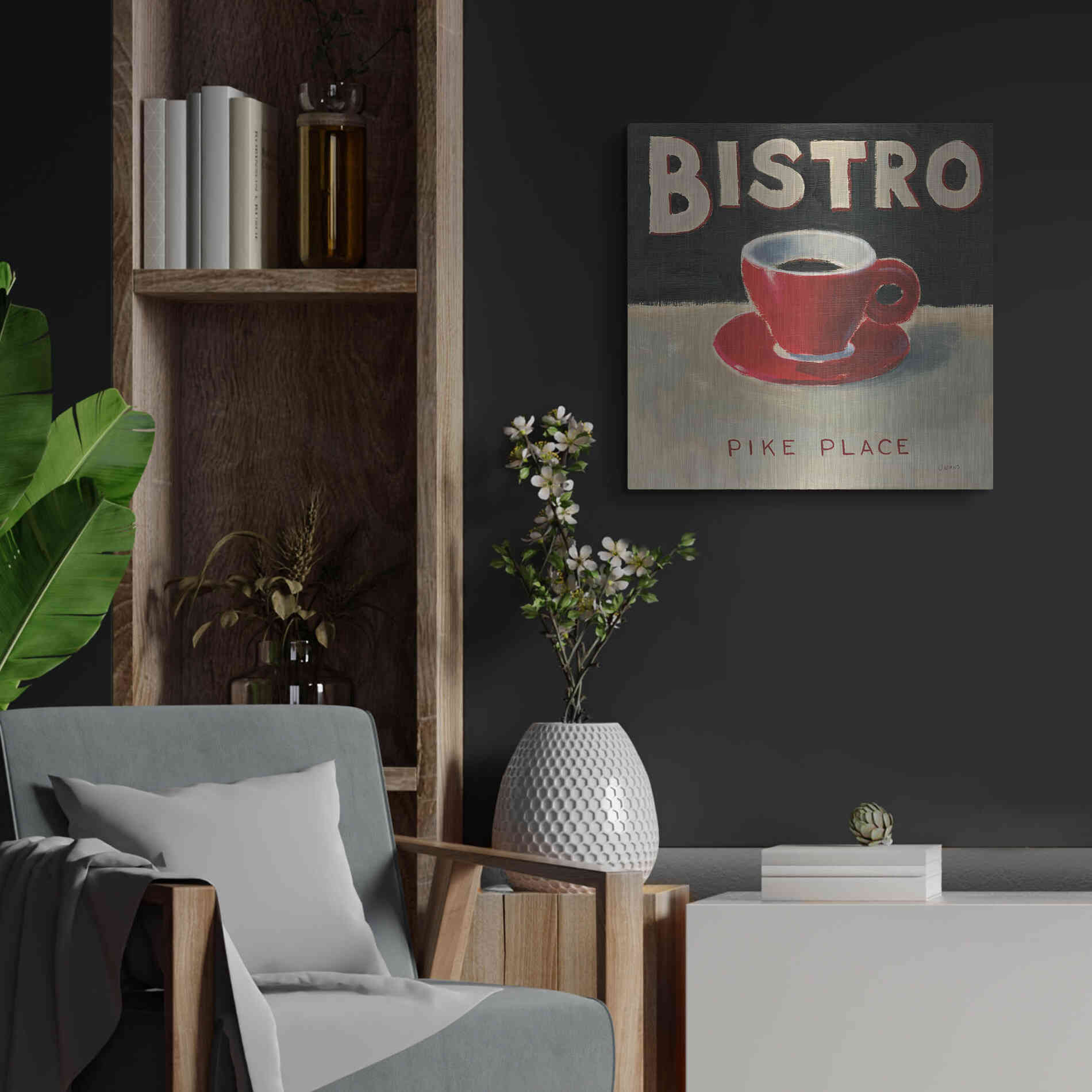 Luxe Metal Art 'Coffee Spot IV' by James Wiens, Metal Wall Art,24x24
