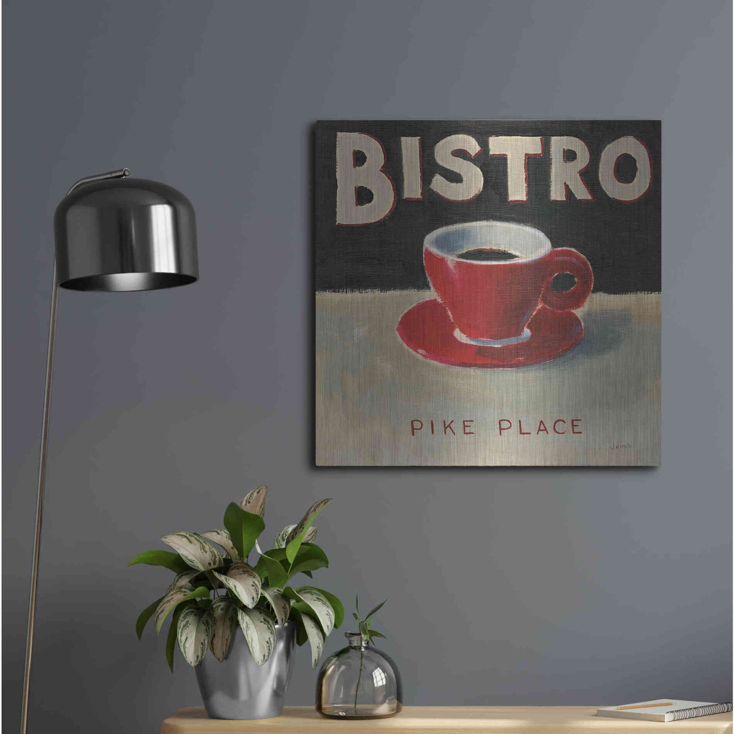 Luxe Metal Art 'Coffee Spot IV' by James Wiens, Metal Wall Art,24x24