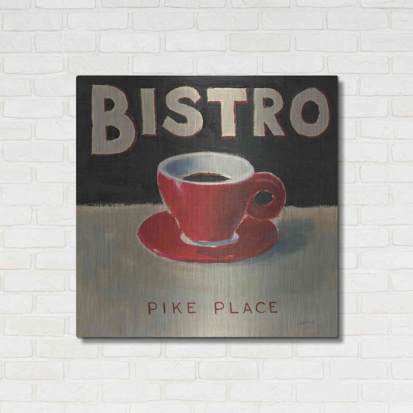 Luxe Metal Art 'Coffee Spot IV' by James Wiens, Metal Wall Art,36x36