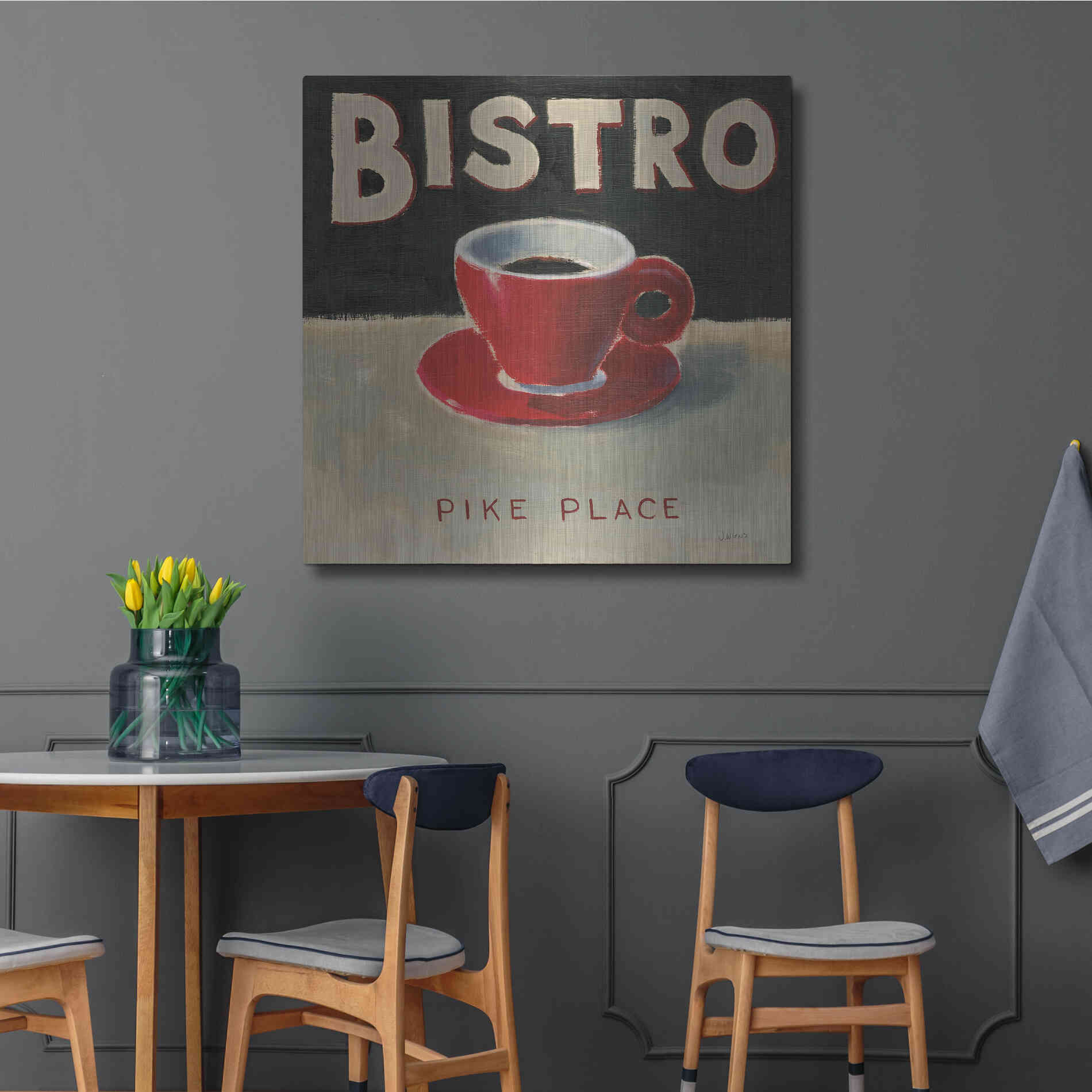 Luxe Metal Art 'Coffee Spot IV' by James Wiens, Metal Wall Art,36x36