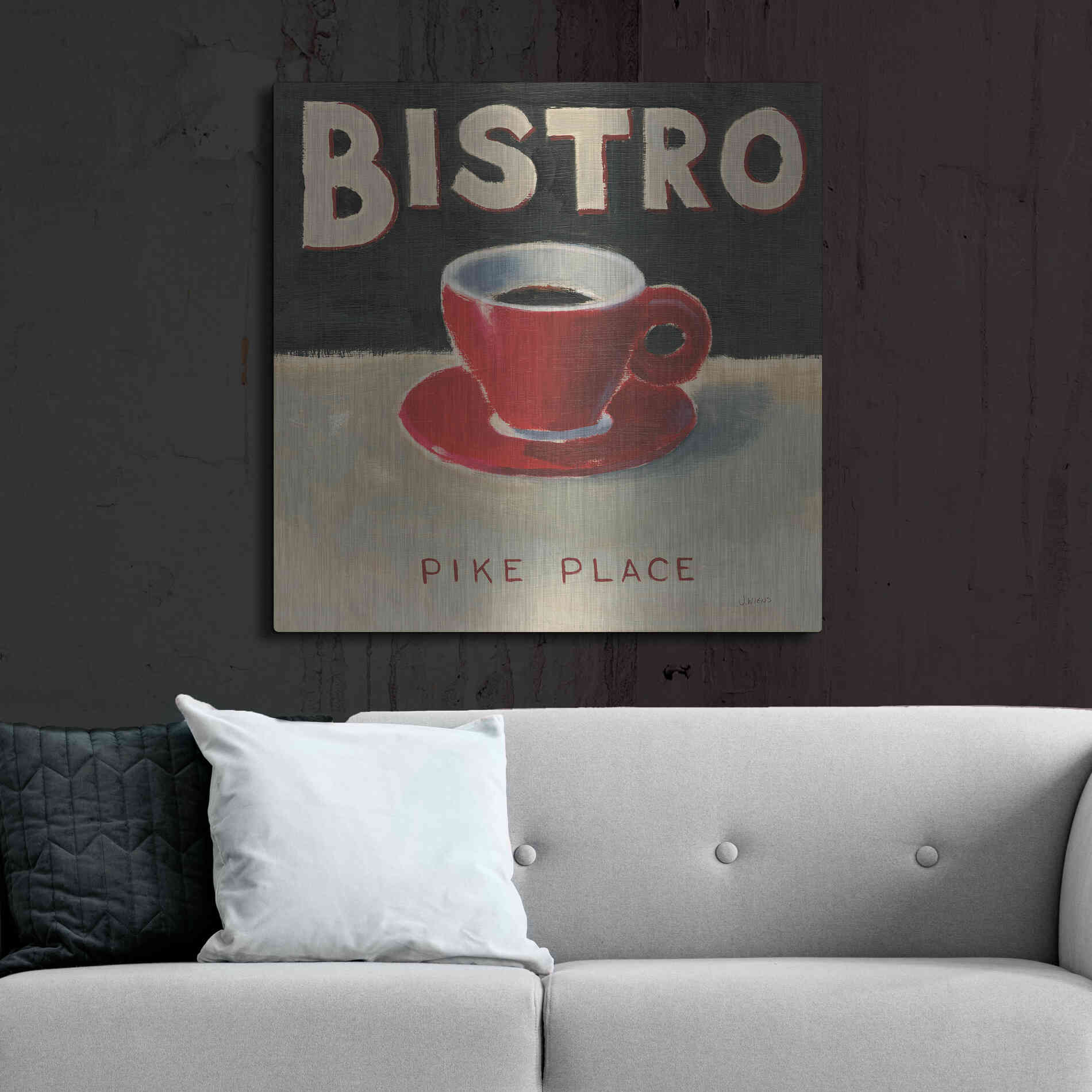 Luxe Metal Art 'Coffee Spot IV' by James Wiens, Metal Wall Art,36x36