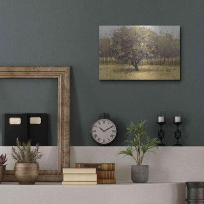 Luxe Metal Art 'Golden Trees I' by James Wiens, Metal Wall Art,16x12