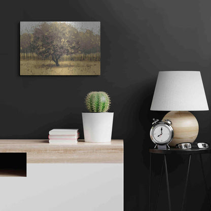 Luxe Metal Art 'Golden Trees I' by James Wiens, Metal Wall Art,24x16