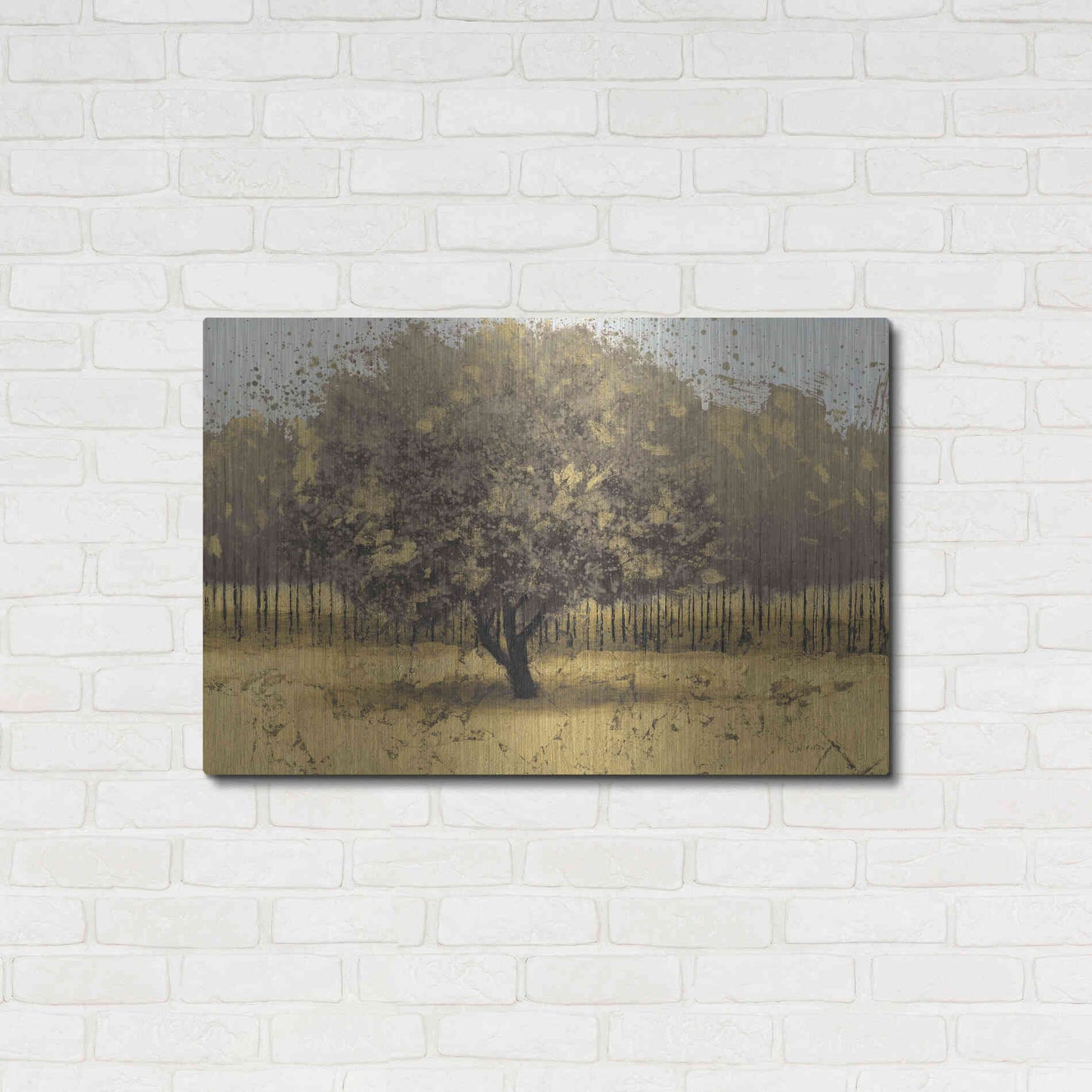 Luxe Metal Art 'Golden Trees I' by James Wiens, Metal Wall Art,36x24