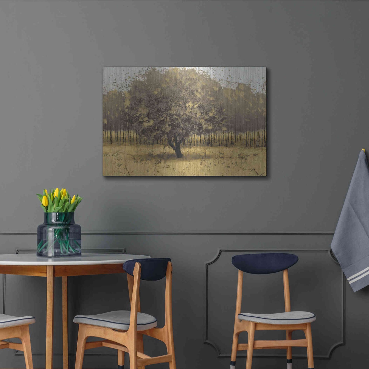 Luxe Metal Art 'Golden Trees I' by James Wiens, Metal Wall Art,36x24