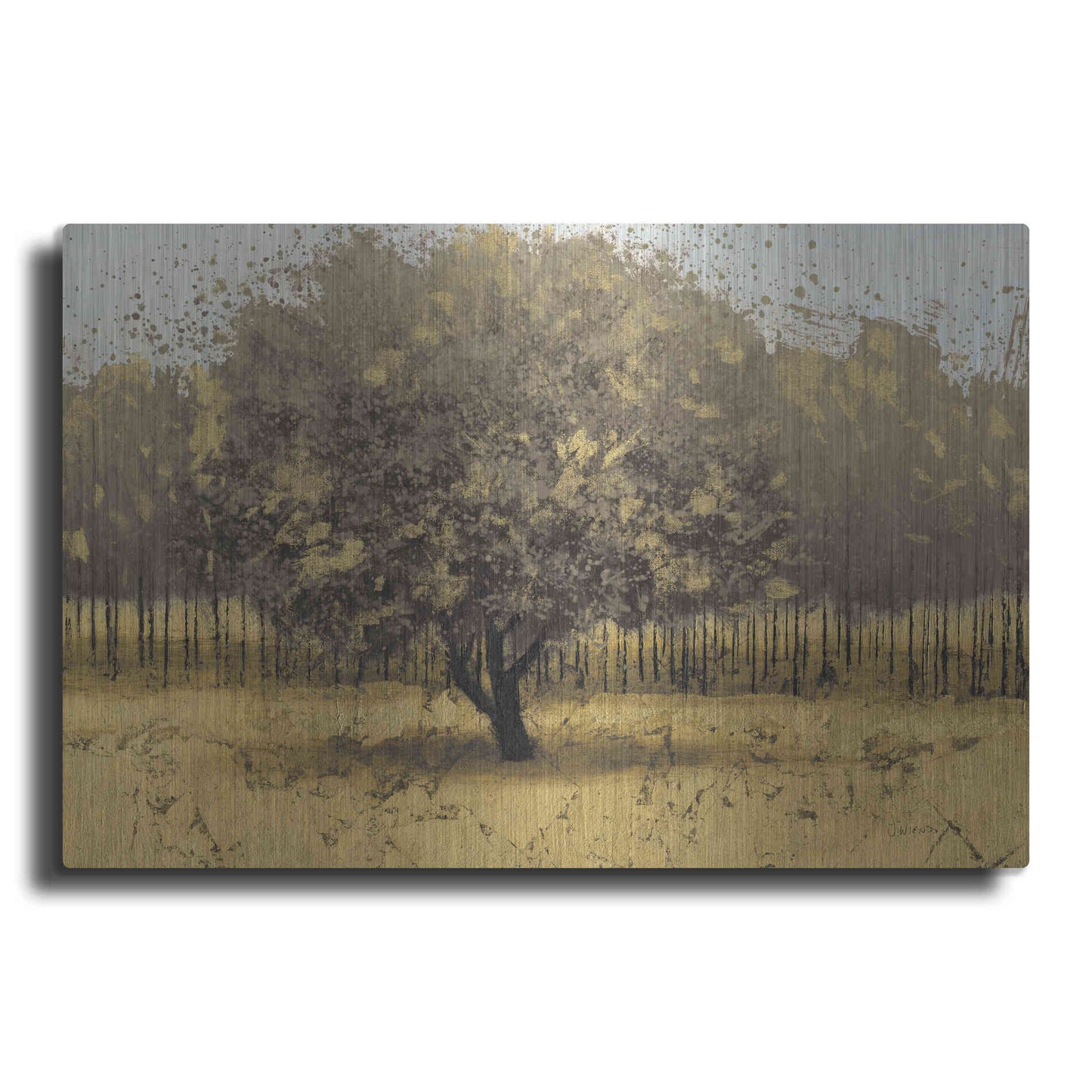Luxe Metal Art 'Golden Trees I' by James Wiens, Metal Wall Art