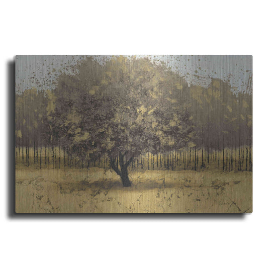 Luxe Metal Art 'Golden Trees I' by James Wiens, Metal Wall Art