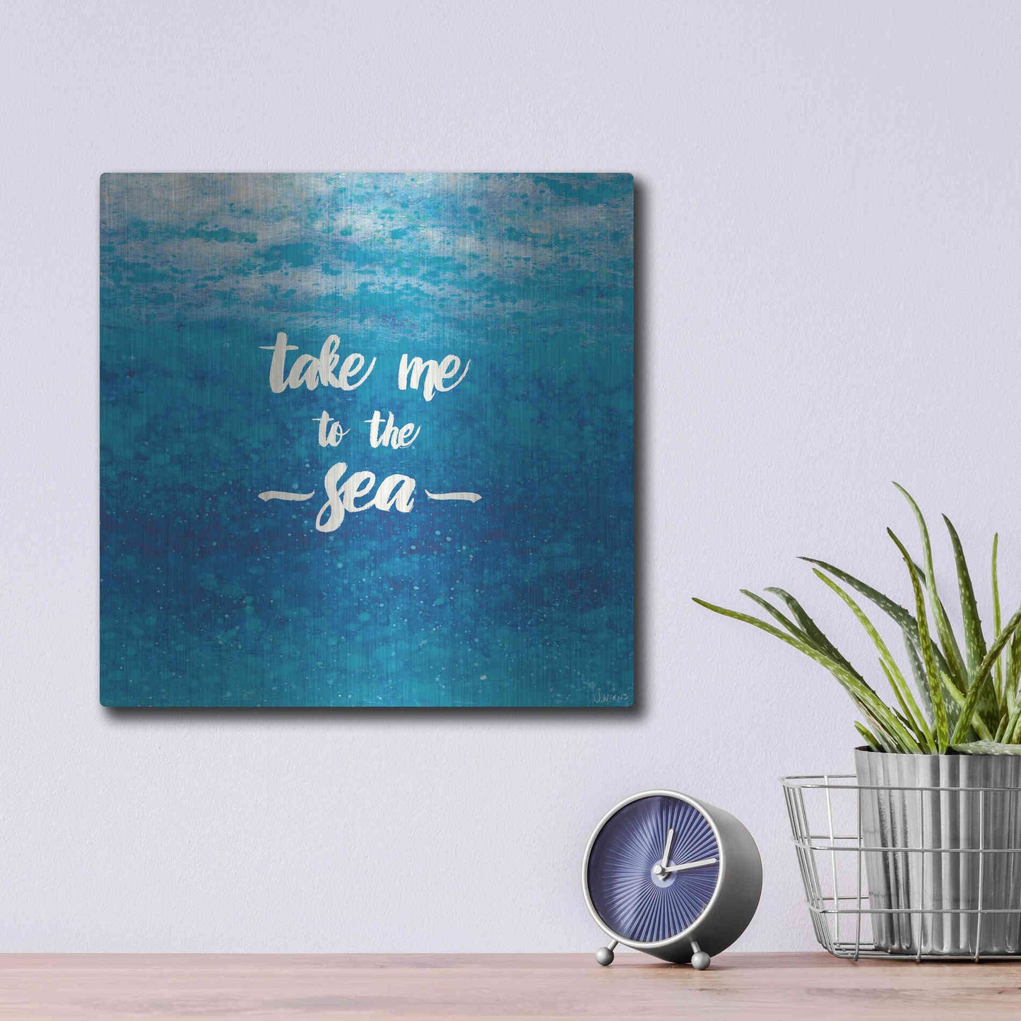 Luxe Metal Art 'Underwater Quotes I' by James Wiens, Metal Wall Art,12x12