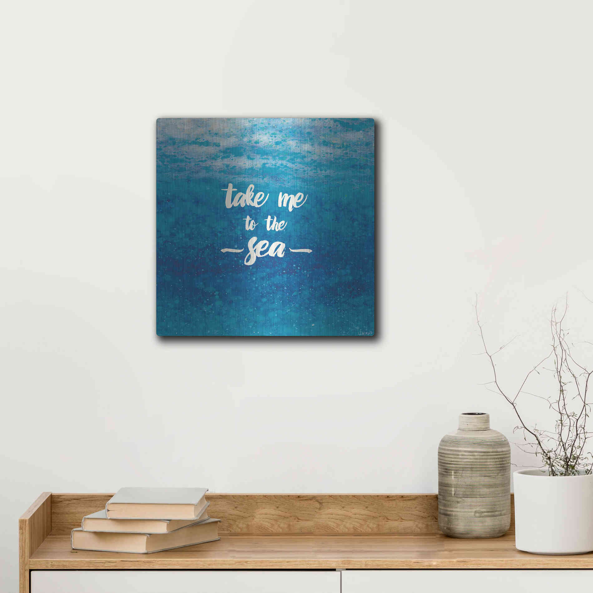 Luxe Metal Art 'Underwater Quotes I' by James Wiens, Metal Wall Art,12x12