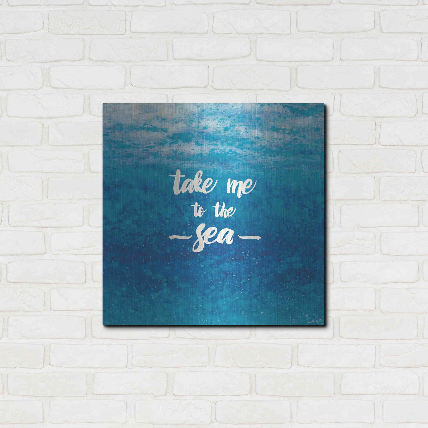 Luxe Metal Art 'Underwater Quotes I' by James Wiens, Metal Wall Art,24x24