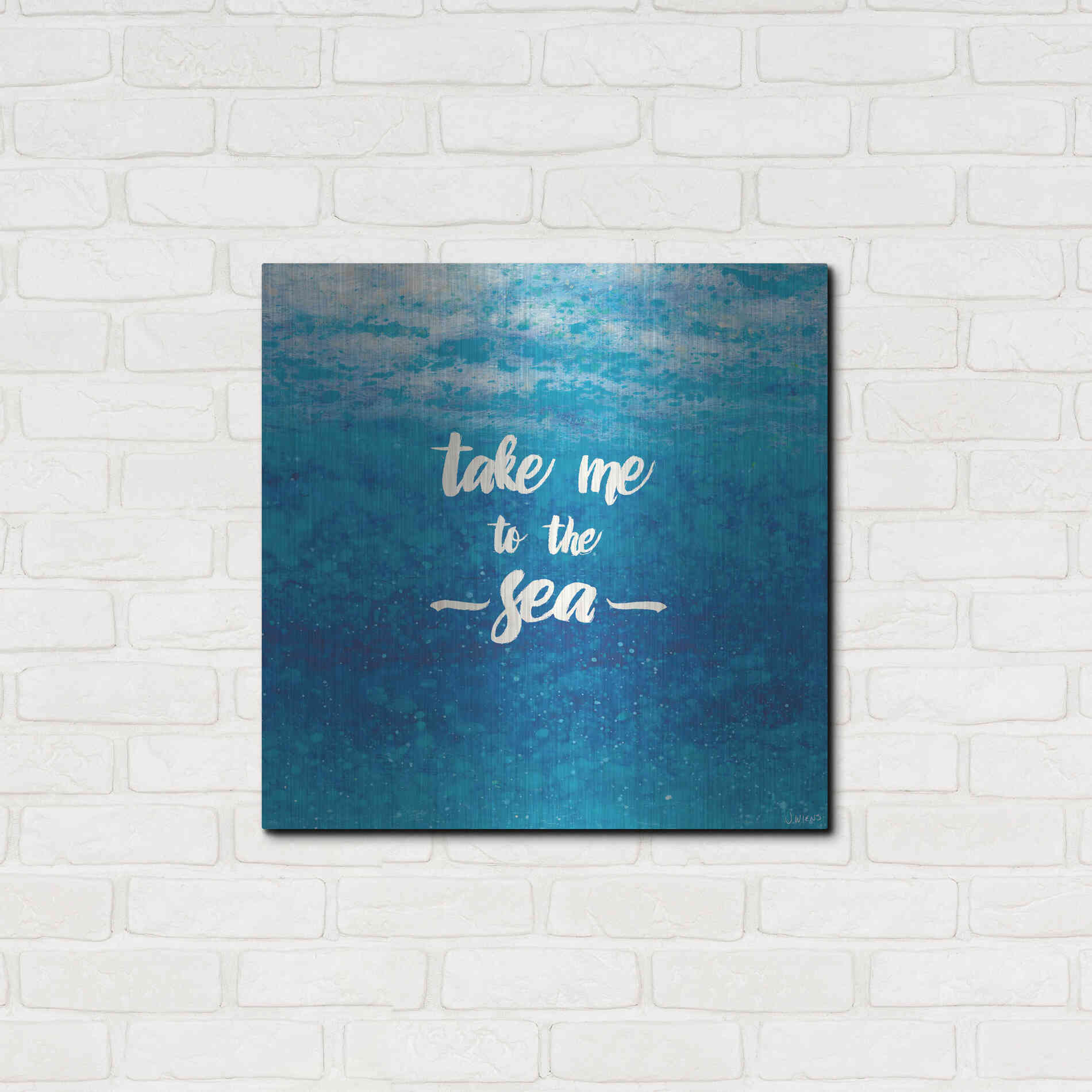 Luxe Metal Art 'Underwater Quotes I' by James Wiens, Metal Wall Art,24x24
