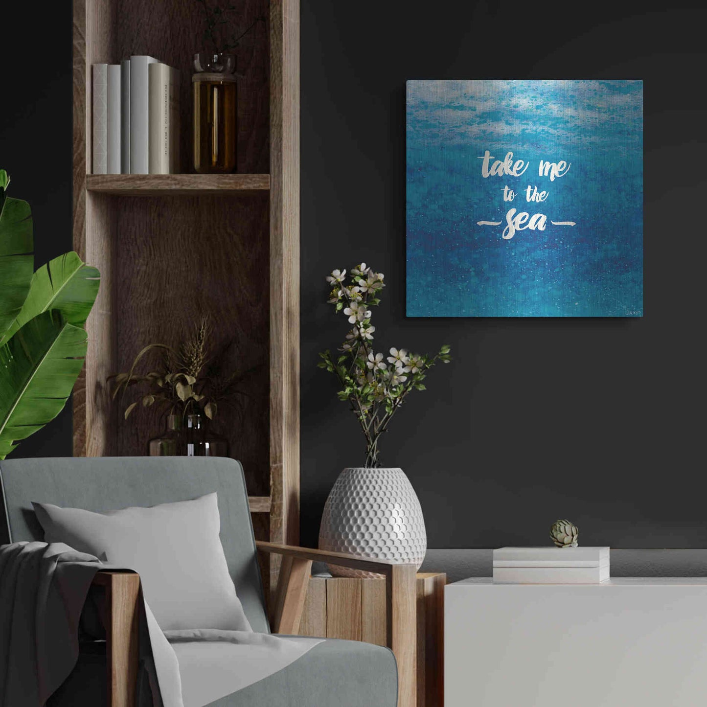 Luxe Metal Art 'Underwater Quotes I' by James Wiens, Metal Wall Art,24x24