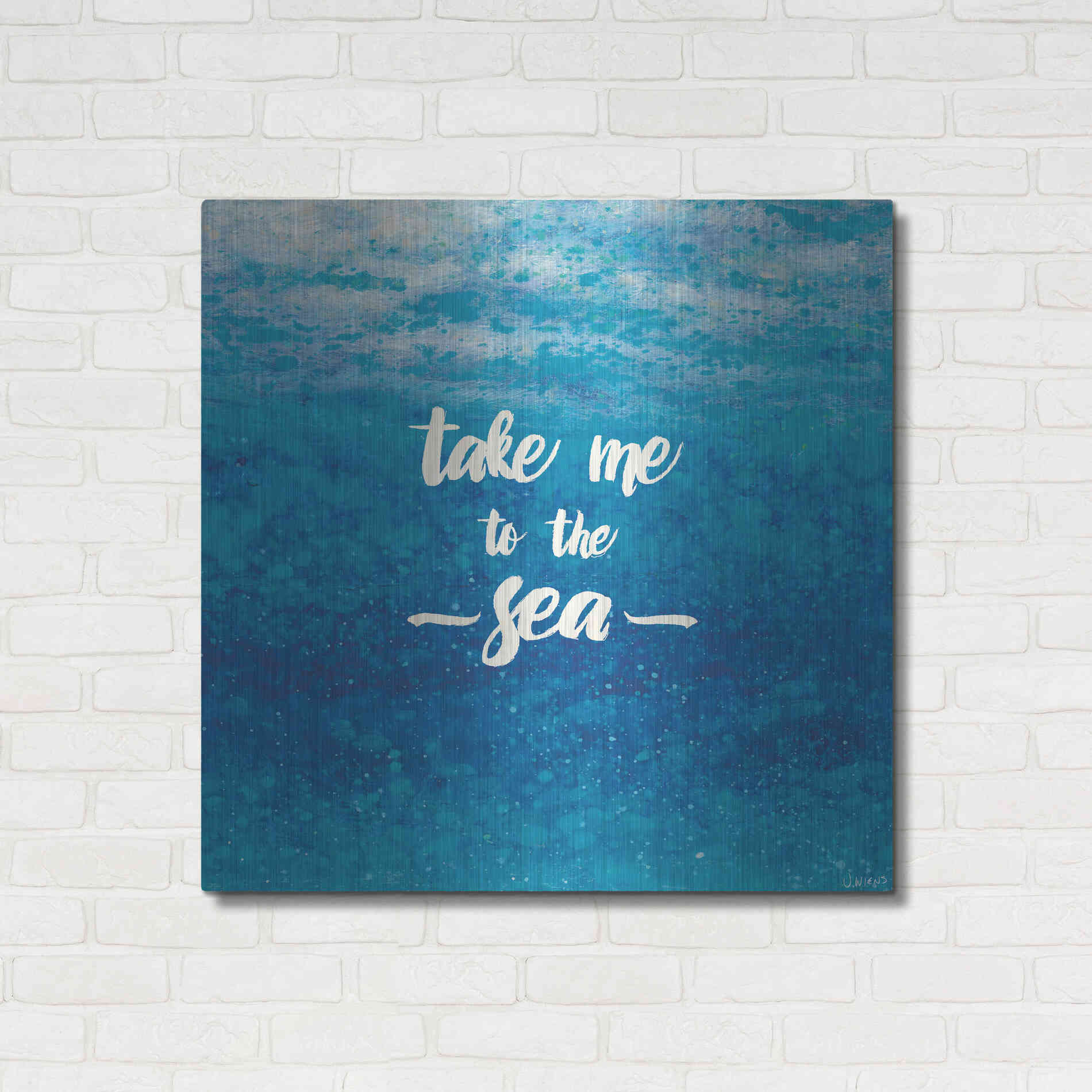 Luxe Metal Art 'Underwater Quotes I' by James Wiens, Metal Wall Art,36x36