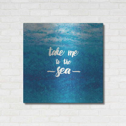 Luxe Metal Art 'Underwater Quotes I' by James Wiens, Metal Wall Art,36x36