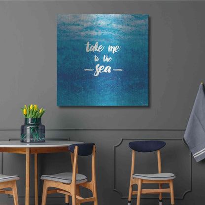 Luxe Metal Art 'Underwater Quotes I' by James Wiens, Metal Wall Art,36x36