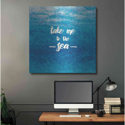 Luxe Metal Art 'Underwater Quotes I' by James Wiens, Metal Wall Art,36x36
